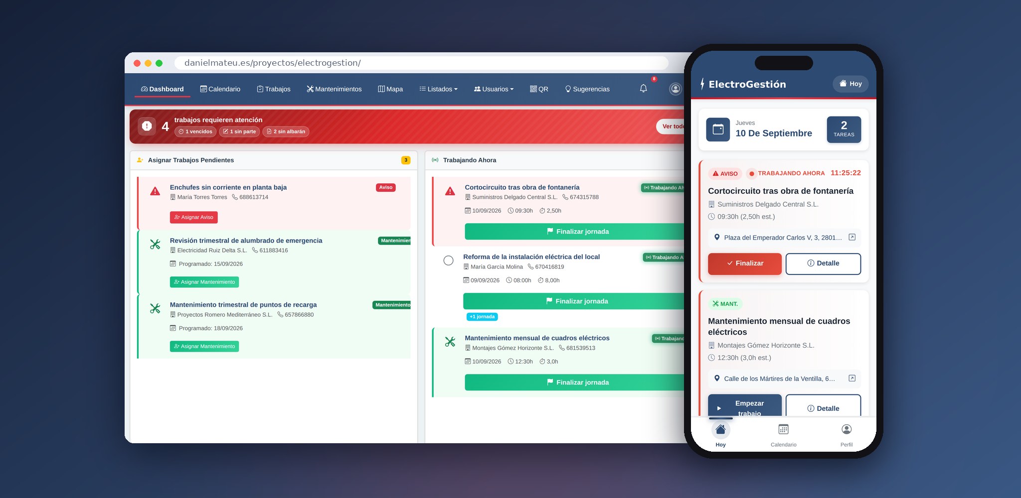 Plataforma de gestión para empresas de servicios