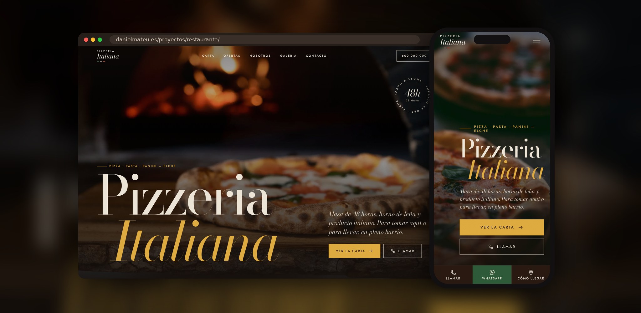 Web corporativa para restaurantes